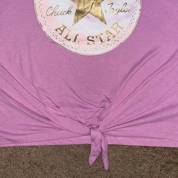 Converse Girls Purple Graphic Top - Picture 5 of 7